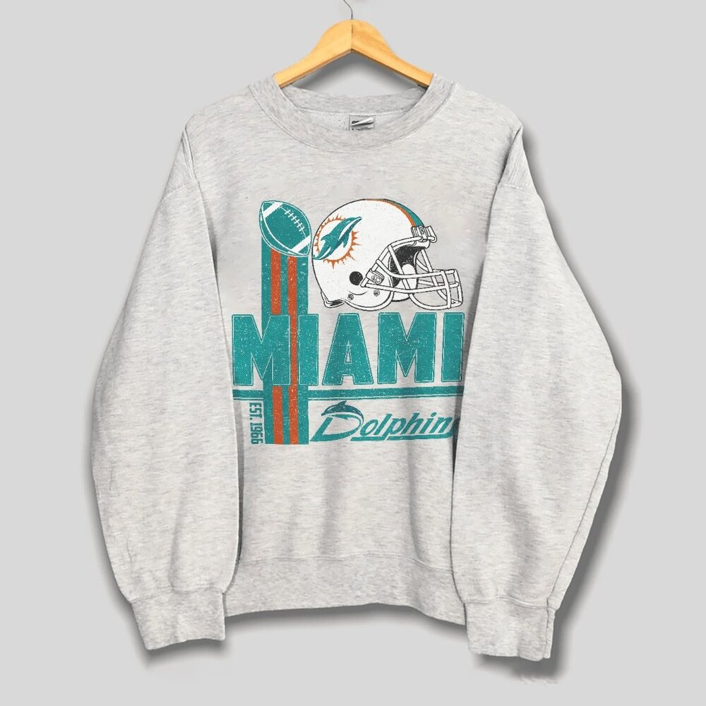 Vintage Miami Dolphins Football Sweatshirt, Retro NFL Miami Dolphins Shirt Tee